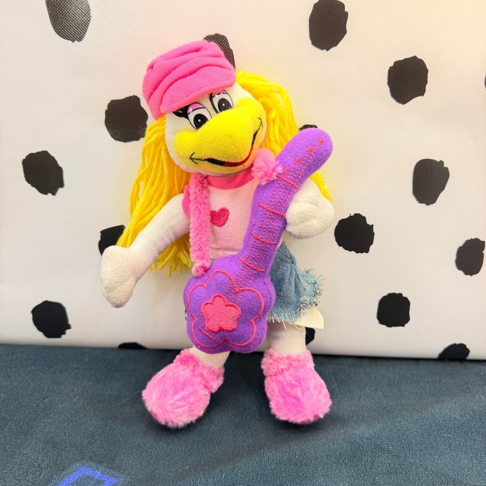 Chuck E. Cheese Helen Henny Plush Toy Kids Pink Yellow Guitar Rock Star